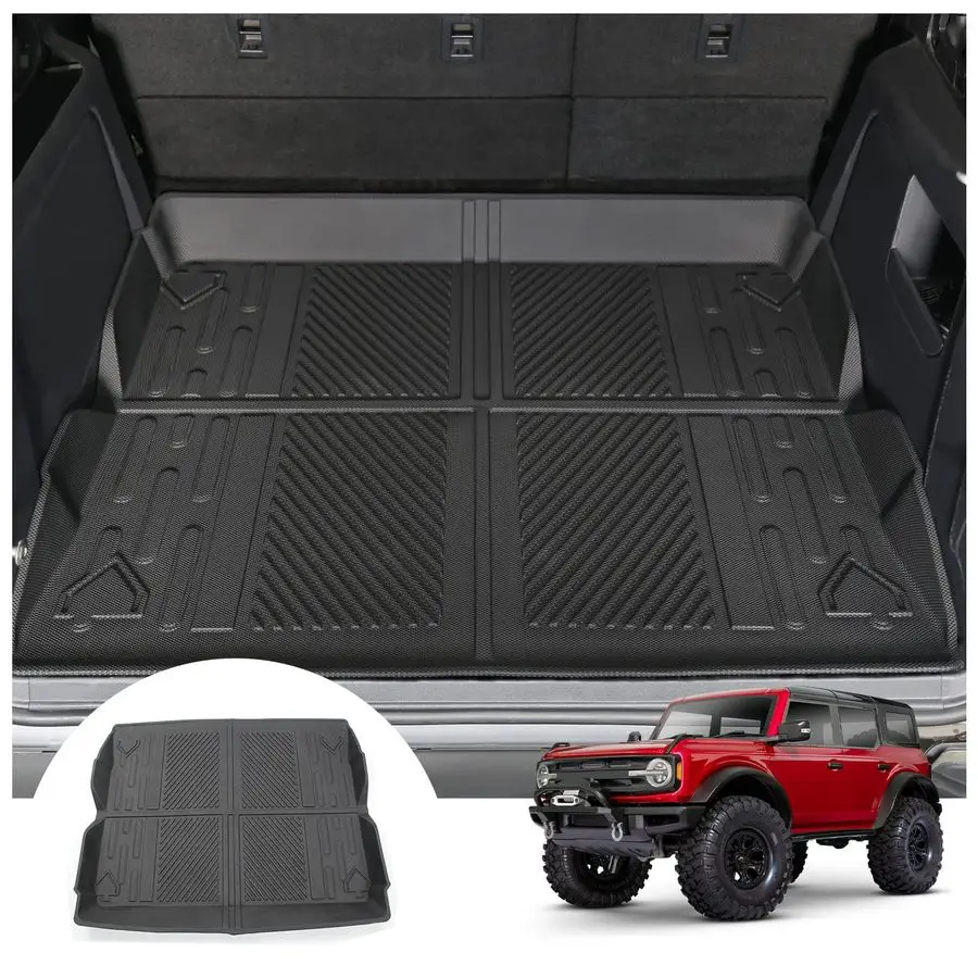 

Cargo Liner NonSlip Mat for Ford Bronco Accessories, AllWeather Protection Trunk Mat Fit Bronco 2026,20212025 4Door Black