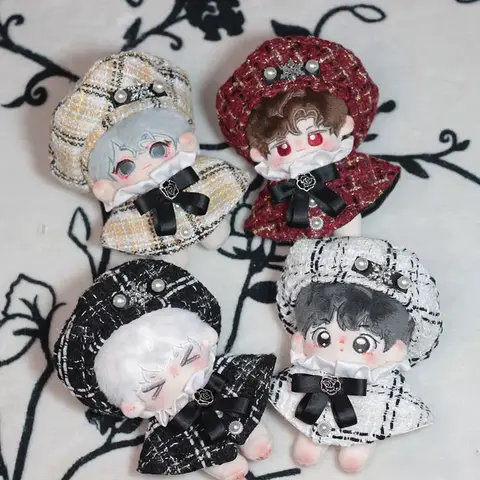 10 cm handgjord plyschdocka leksakskläder 20 cm anime mode exklusiv pärlbasker rosett kappa set för pojkar och flickor födelsedagspresenter 8 best sales anime plyschdockakläder - №7
