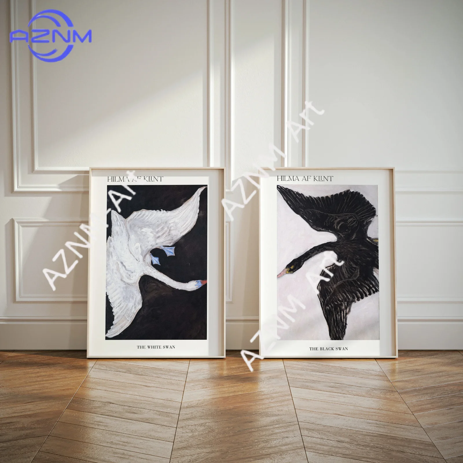 1/2Pcs Hilma Af Klint Wall Art, Exhibition Poster, The Swan, Living Room Decor, Japandi Decor, Large, Eclectic Vintage Print