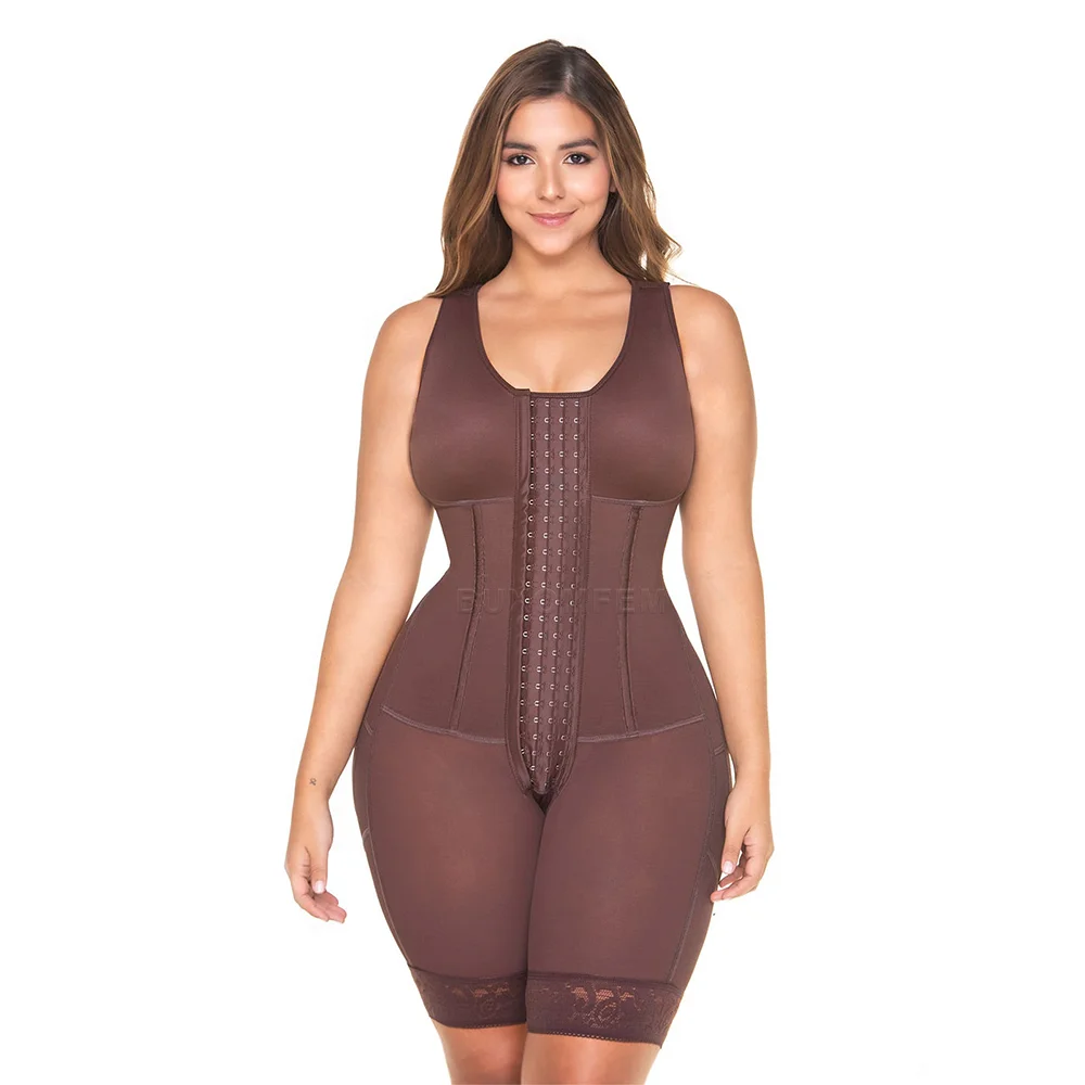 Covered Chest Sleeveless One-Piece Body Shaper Bodysuit Shapewear with bra Slim Fit Adjustable Slim Body Shape with Hook Eyes