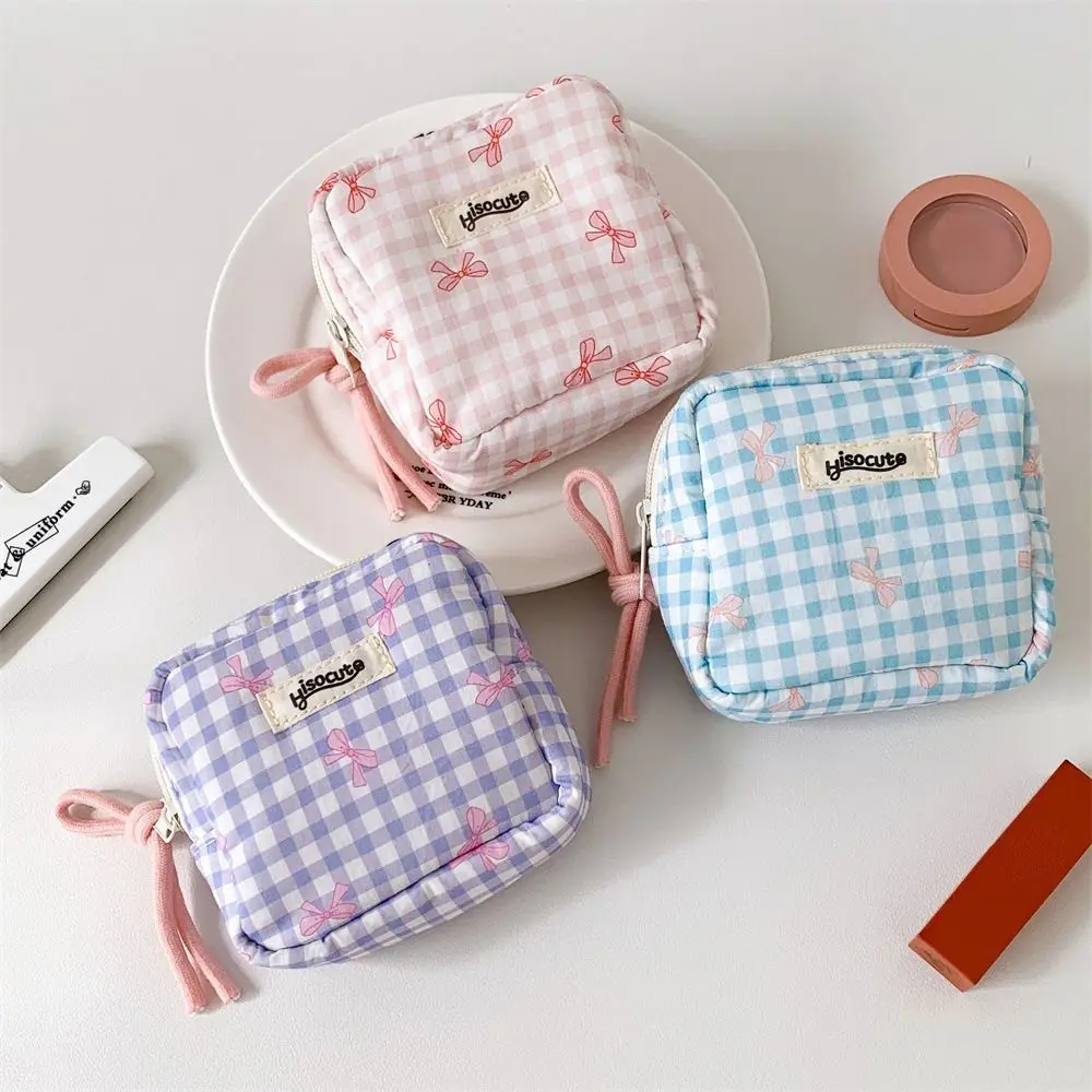 New Multifunctional Coin Purse Large Capacity Bowknot Cosmetic Storage Bag Earphones Lipstick Pouch Student