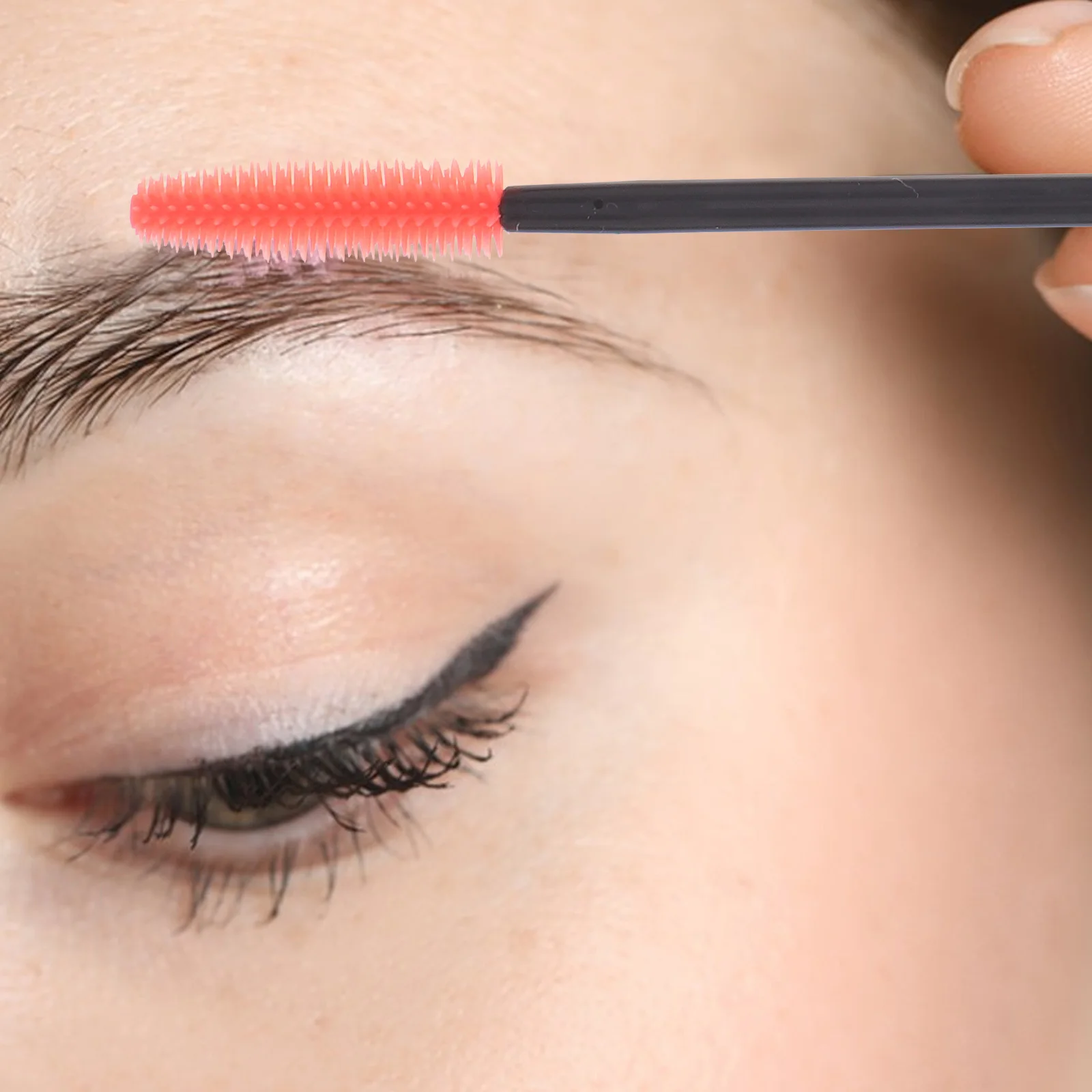 Pinceaux à Mascara en Silicone, baguettes de Mascara Premium, outils de maquillage, pochette de brosse de maquillage réutilisable pour cils professionnels, 50 pièces