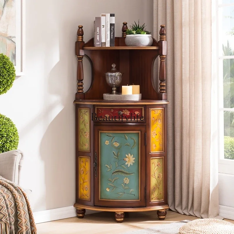 FG40*Triangle cabinet solid wood painted European corner rack