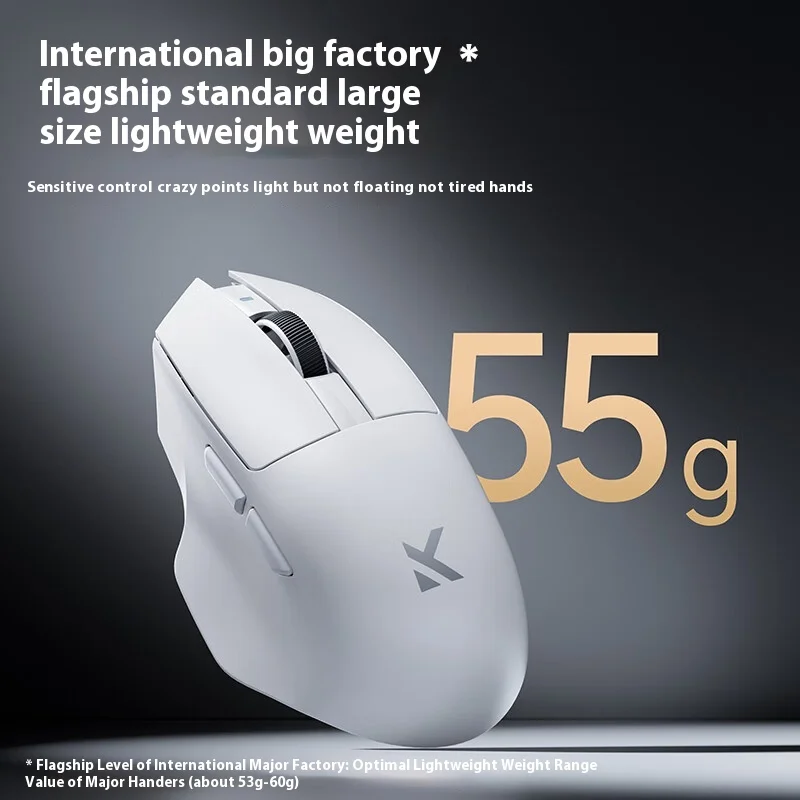 Mysz gamingowa MCHOSE G7 Pro Max z czujnikiem PAW3311, 59g, lekka, bezprzewodowa BT 2.4G, niska latencja, możliwość personalizacji, długi żywotność, mikroprzełączniki.