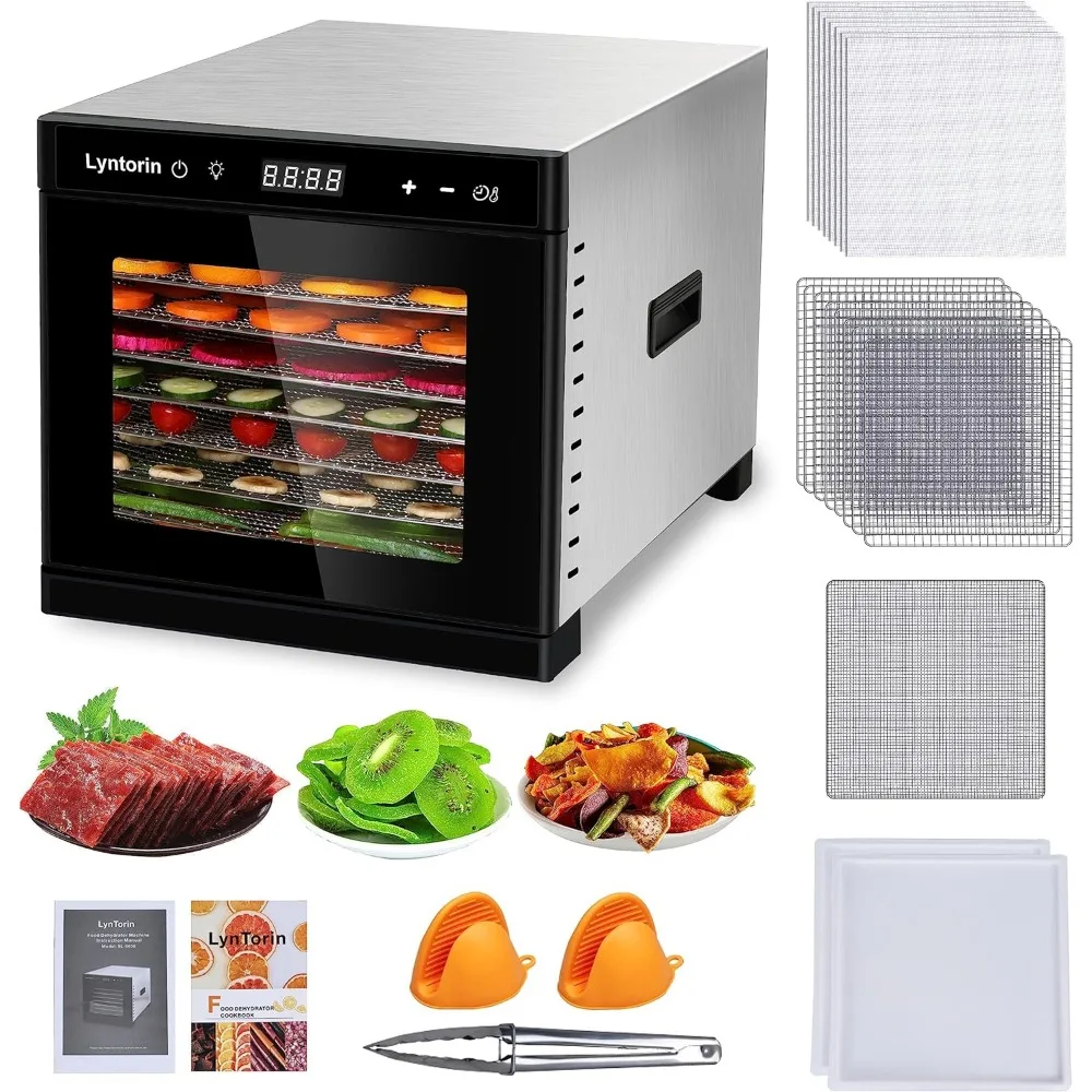 

Food Dehydrator, 700W 8 Trays Food Dryer Machine with 95-167℉ Adjustable Temperature & 24H Timer, 8.2ft² Drying Space Large Food