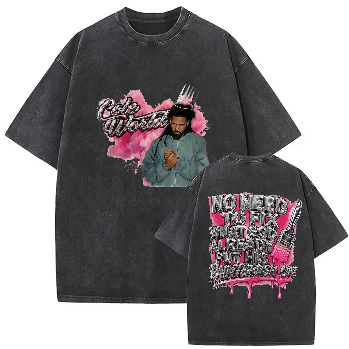 Vintage Washed J.Cole The Fall Off Tour 2026 Merch T Shirt Men's Women Hip Hop Trend Clothing T-shirt Casual Oversized T-shirts