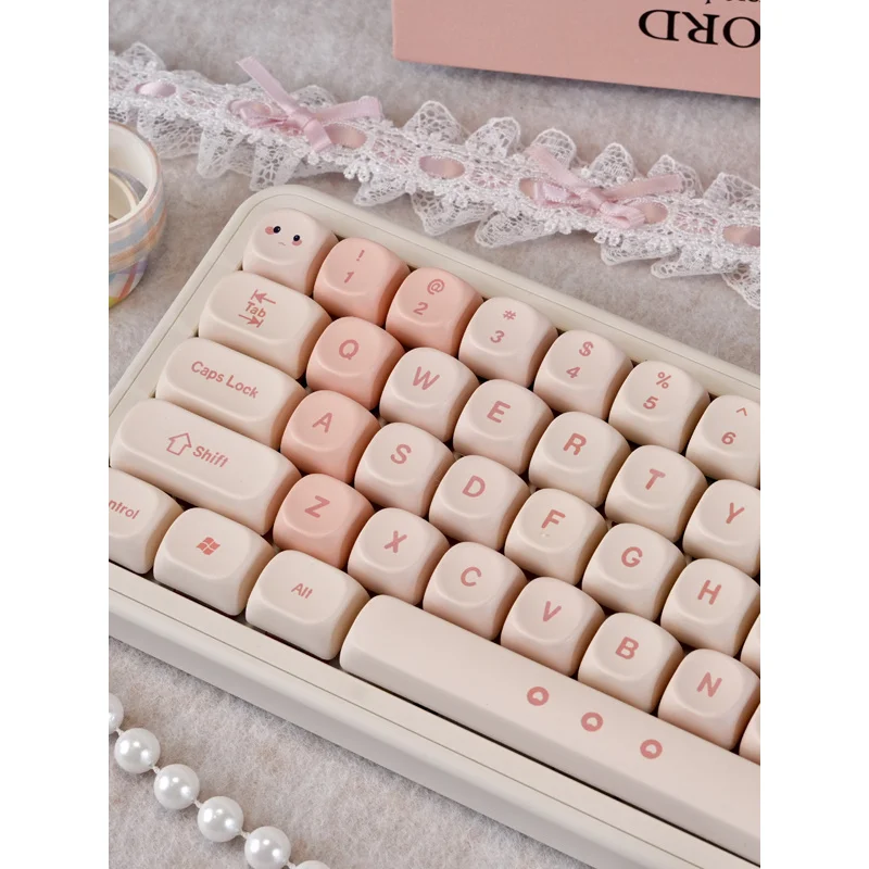 

Розовая серия CherryMOAKey capPBTSublimation, милая оригинальная креативная индивидуальность, подходит для механической клавиатуры для девочек