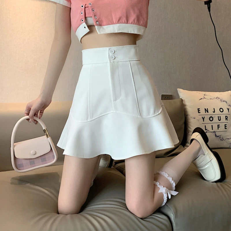 4XL Summer Mini Skirts Women Hotsweet Ruffles Trumpet Y2k Skirt Korean Style Girlish Sexy High Waist Stylish Faldas Mujer Lovely