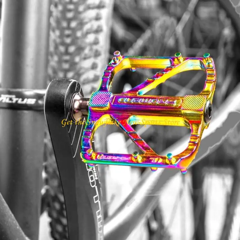 1 Paar Ultraleichte Rutschfeste Flachpedale für Straßen- und Mountainbikes, Aluminiumlegierung, 3 Gedichtete Lager, CNC-Pedal für MTB-Fahrräder – Detail 5