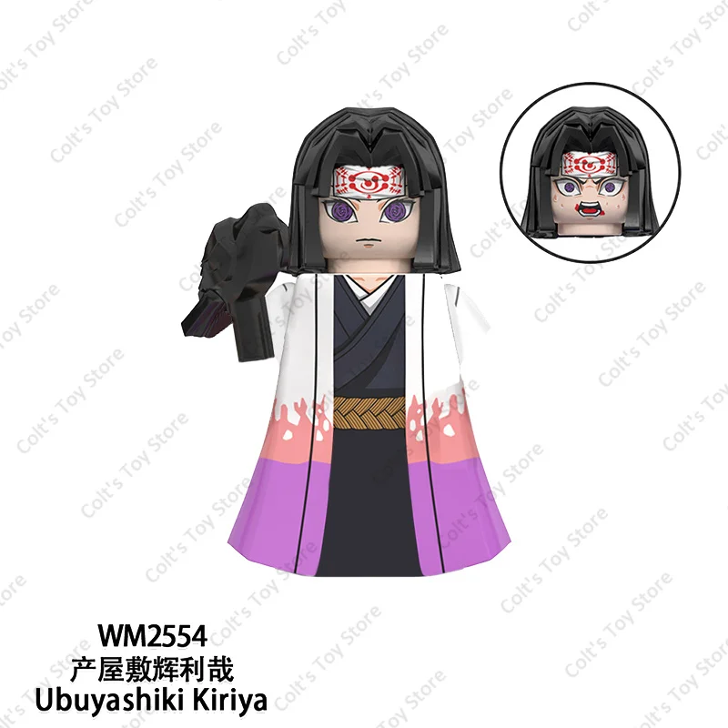 Hot Anime Mini Action Figure Building Blocks Demon Slayer Tanjirou Inosuke Nezuko Zenitsu Kanawo Kyoujurou Akaza Model Doll Toys