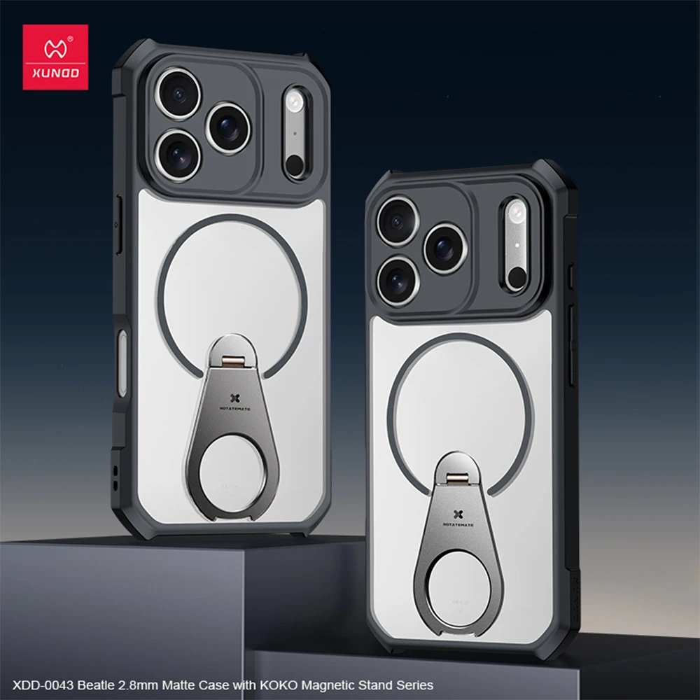 

Xundd For iPhone 17 Pro Max 17 Air 17 Pro Magnetic Case with 360° Invisible Stand,PC+TPU Anti-fingerprint Anti-drop Phone Cover