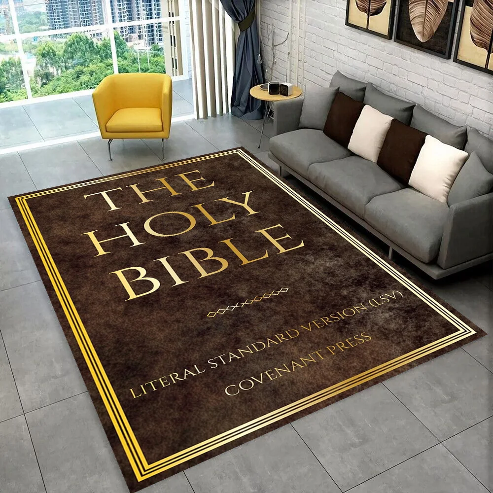 Holy Bible Cross Jesus Pray Area Rug,Carpet Rug for Home Living Room Bedroom Sofa Doormat Decor,kid Play Non-slip Floor Mat Gift