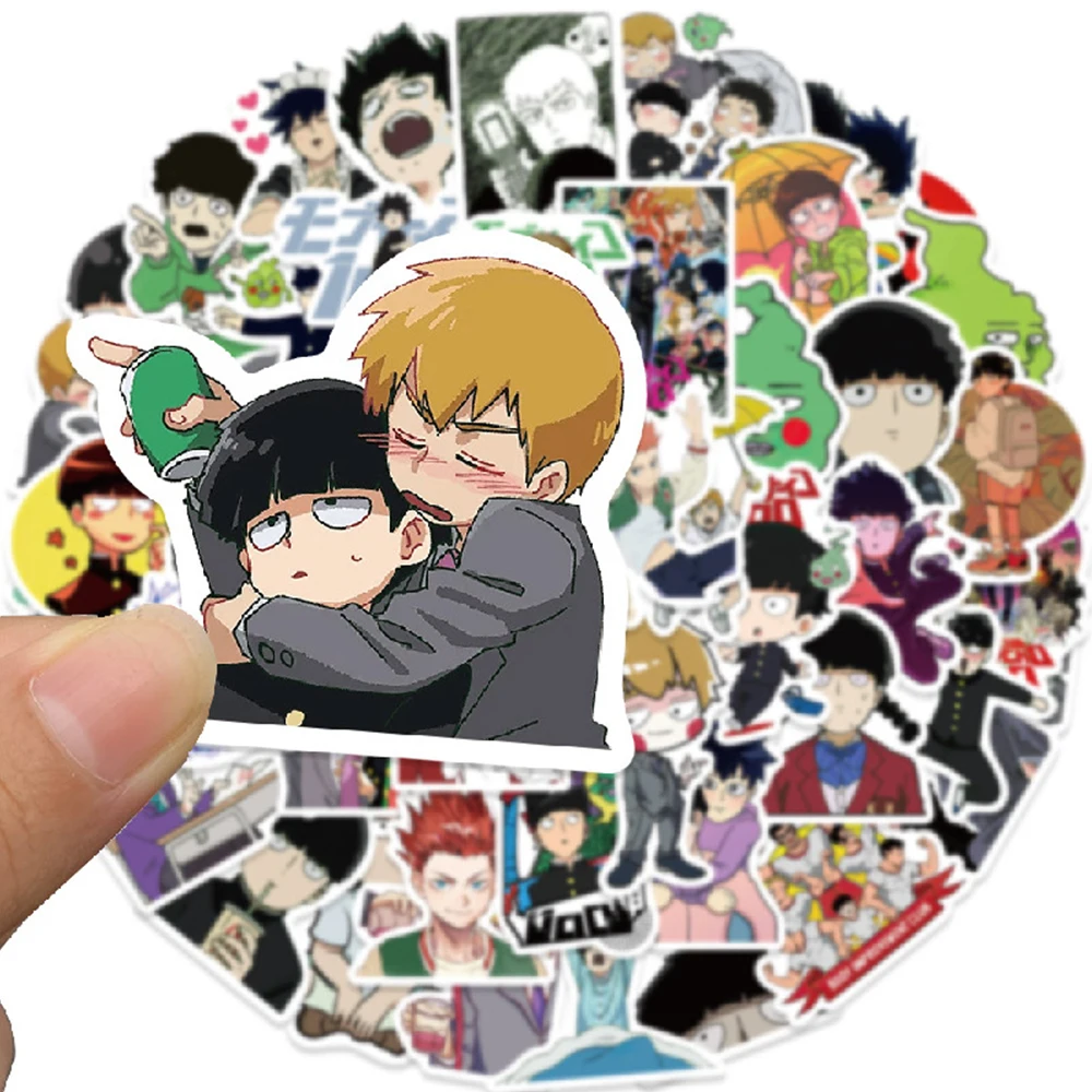 10/30/52PCS Anime Mob Psycho 100 Stickers Cartoon Funny Graffiti Decoration Laptop Guitar Thermos Waterproof Decal Kids Toy