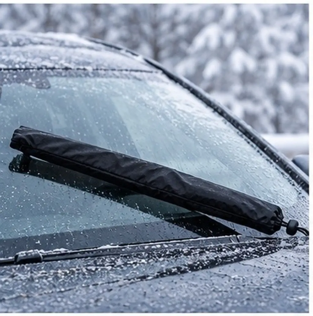 1Set Car Mirror Covers Protective Set Winter Snow Cover and Windshield Wiper Shields Oxford Cloth Frost Rain Dust Weatherproof