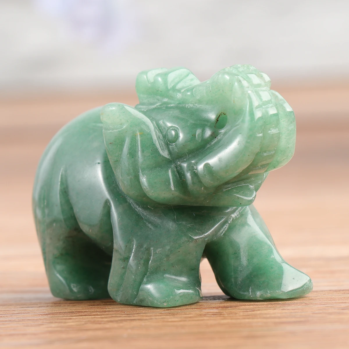 

Cartoon Elephant Ornament Aventurine Animal Decor Home Office Desktop Gift 2 Inch Green Decor For Home Elephant