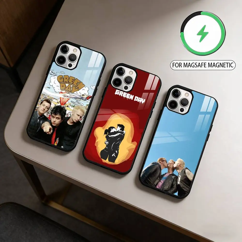 

G-Green D-Day Band Phone Case For iPhone17,16,15,14,13,12,11 Plus,Pro Max Magnetic For Magsafe Wireless Charging