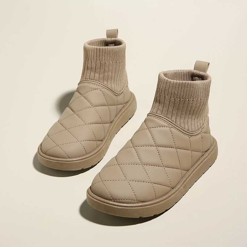 Winter Fleece Warm High Top Cotton Shoes Women 2025 New Platform Non-slip Snow Boots Versatile Short Boots - Image 2