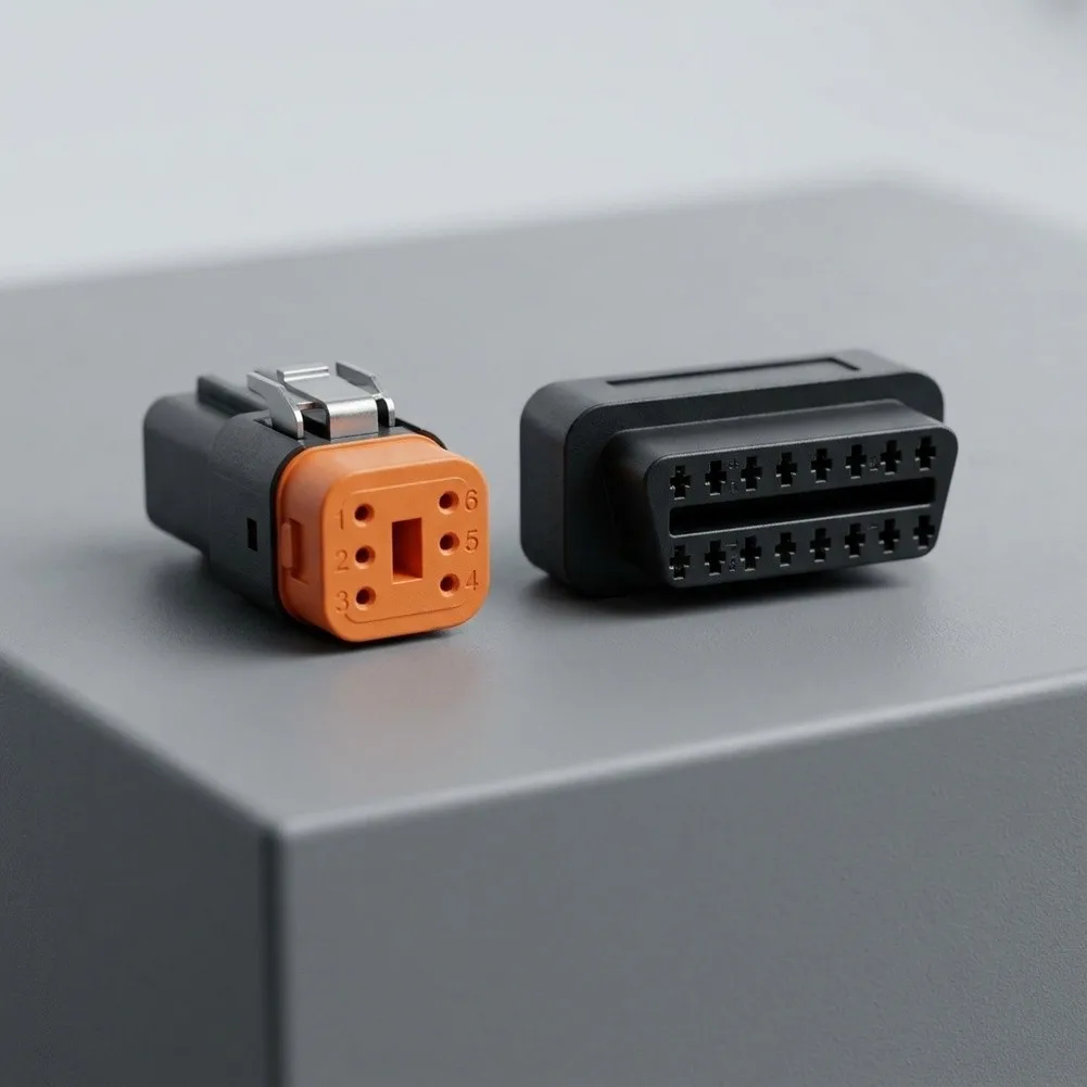For Motorcycle Diagnostics BLACK 4 6 Pin Connector 2-in-1 Design ABS Material Construction Aging Resistant Build