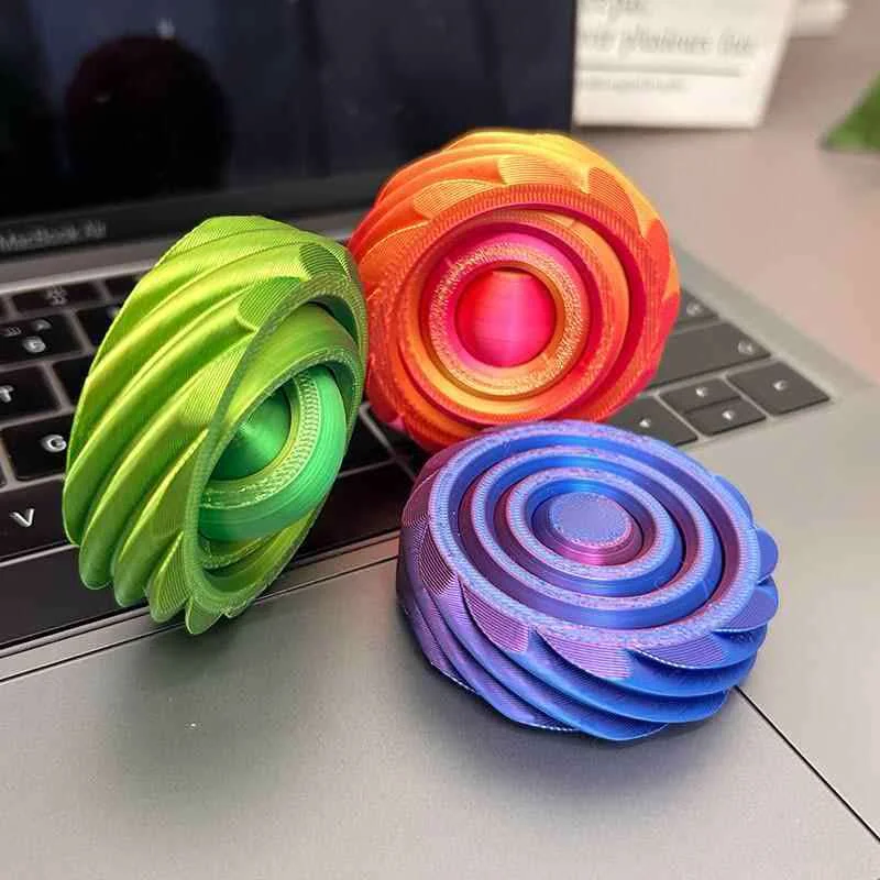 New Rotating Gyroscope 3D Printing Hand Spinner Fidget for Stress Relief Focus Anxiety ADHD Toys Novelty Gifts Teenager & Adults