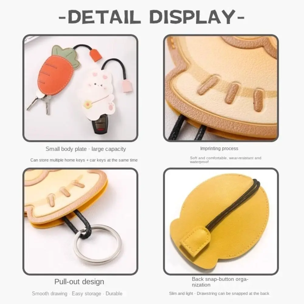 NEW PU Leather Key Bag Universal Multi-function Open Mouth Key Bag Large Capacity Car Key Case Motorcycle