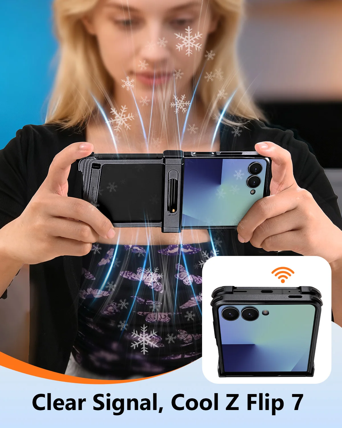 

Oatsbasf for Samsung Galaxy Z Flip 7 Slim Phone Case with Adjustable Stand Shockproof Bumper Protection Cover Support MagSafe