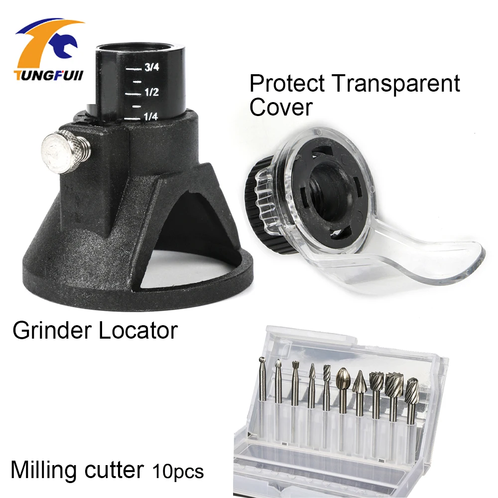 Tungfull DREMEL Grinder Beschermhoes Gesneden Locator Slijpschaal Met 6 In 1 Hout Frezen Bramen Cutter Dremel Rotary Tool