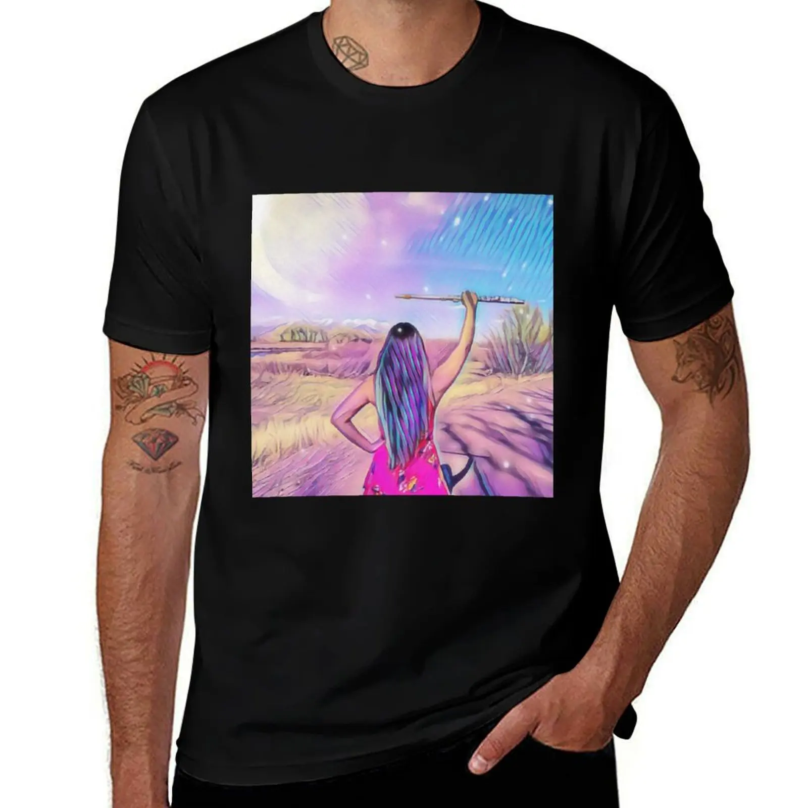 Flute Power T-Shirt Casual Fashion Print Tee Top T-Shirt