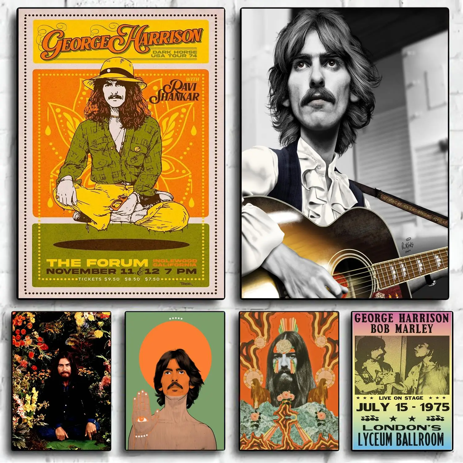 George Harrison Band Decoration Art Poster Wall Art Personalized Gift Modern Family bedroom Decor Canvas Posters