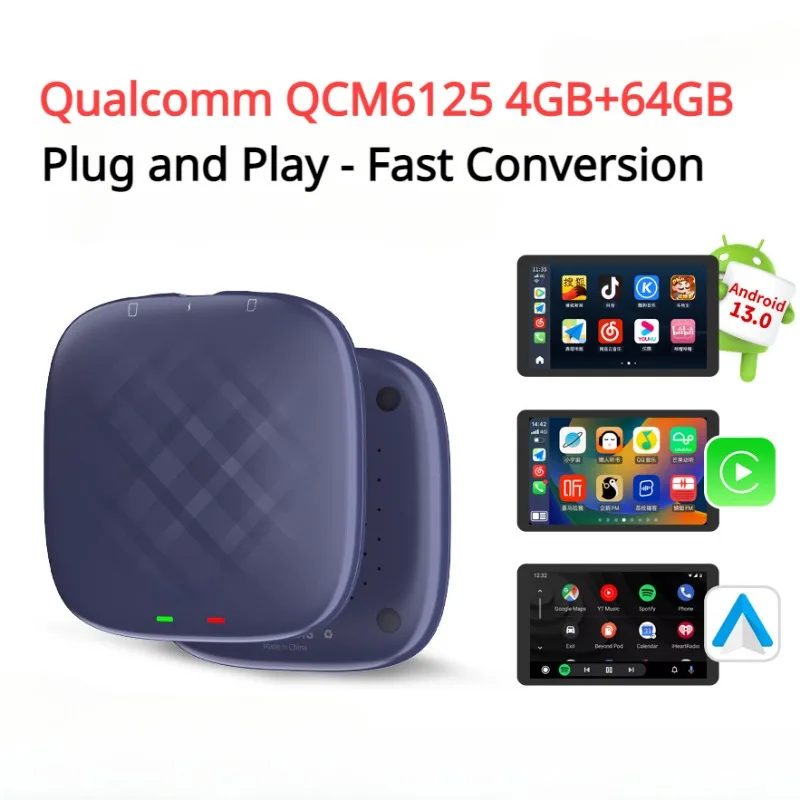 CarlinKit 8+128G CarPlay Ai Box Plus Android 13 Netflix YouTube Wireless Android Auto & CarPlay QCM6125 665 For VW Audi Kia Fiat