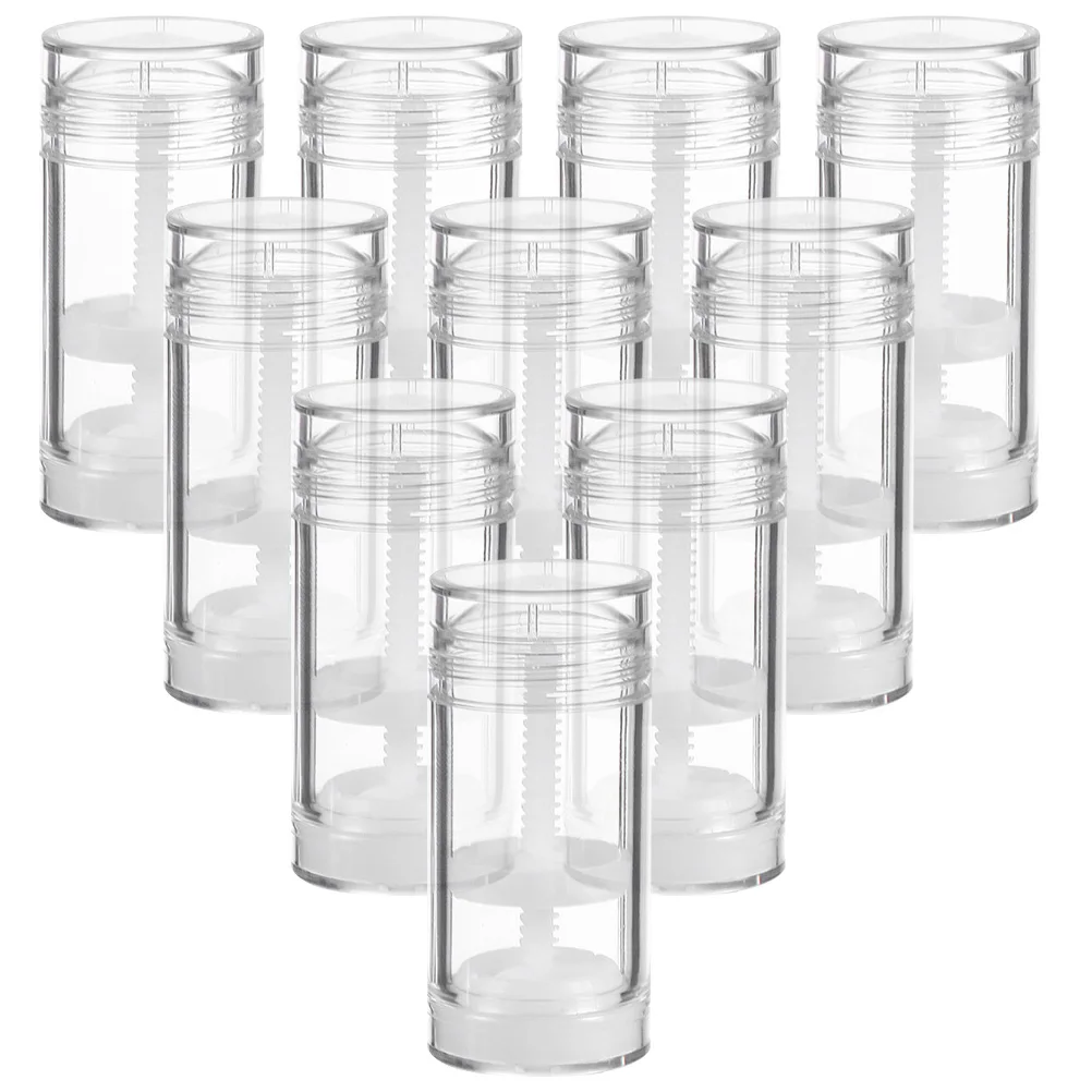

8Pcs Refillable Empty Plastic Twist-Up Stick Containers DIY Deodorant Solid Perfume Lip Balm Portable Storage Tubes