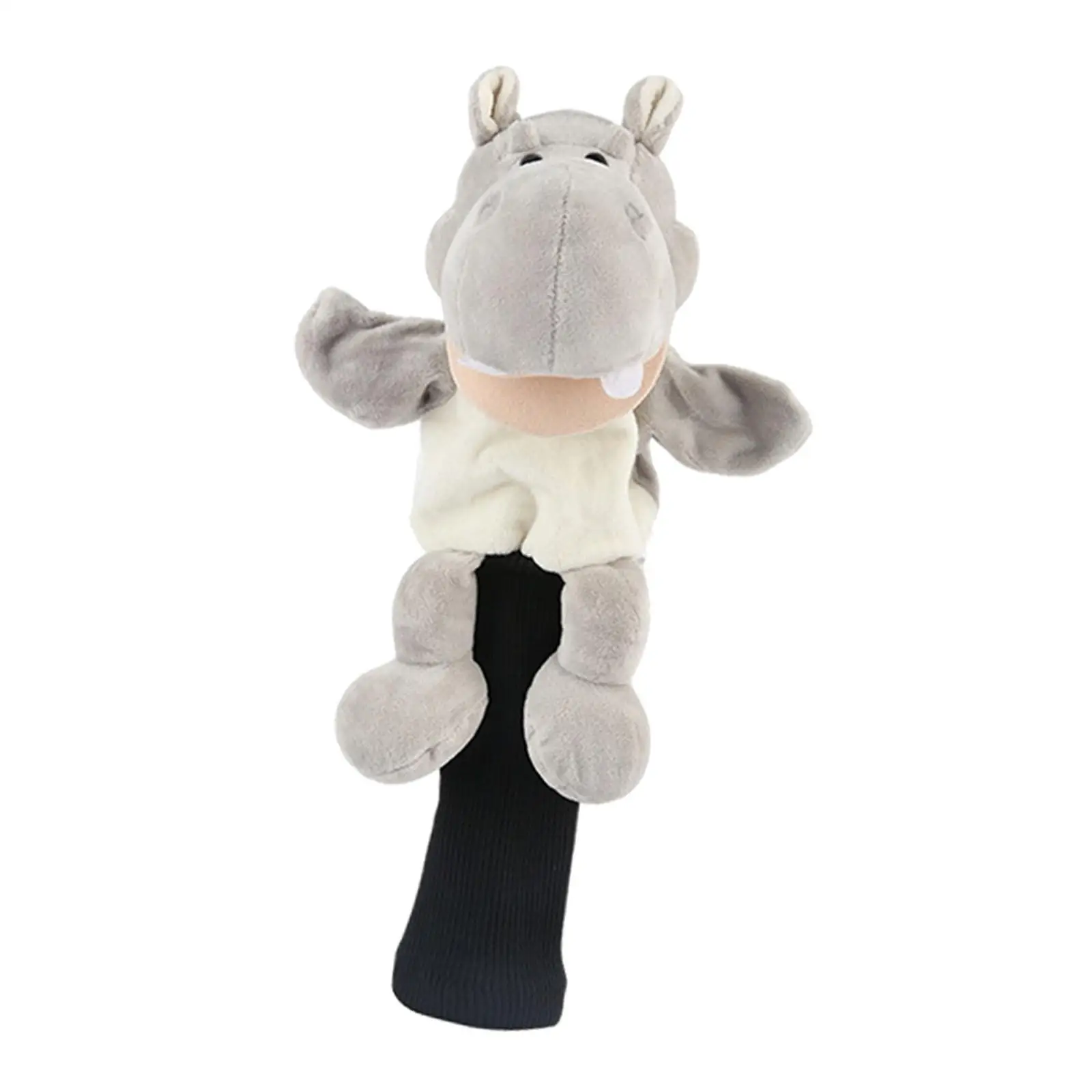 Golf Head Cover Plush Hippo Design Woods Driver Club Protector Headcover 460cc Gray Golf Accessories for Adults Sports Gift