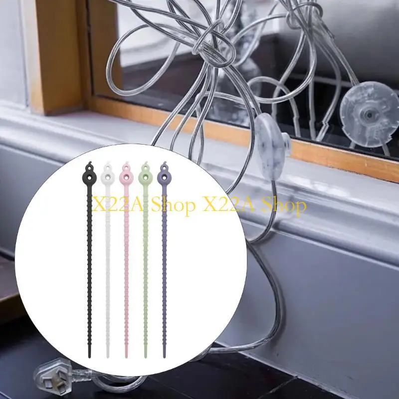 

Unique Versatile Silicone Rubber Cable Ties Assorted Color Organizers for Tidying Wires