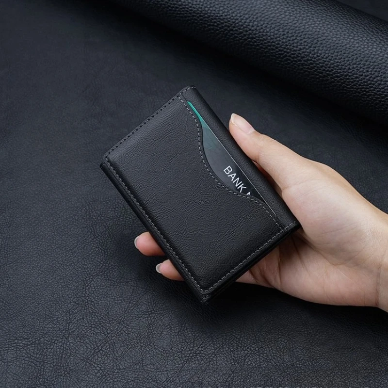 ที่ใส่บัตรแม่เหล็ก Magsafe หนัง PU ช่องใส่บัตรหลายช่อง กระเป๋าสตางค์แบบพับสามตอนสำหรับผู้ชาย กระเป๋าใส่บัตรแม่เหล็กสำหรับ Apple สำหรับ iPhone