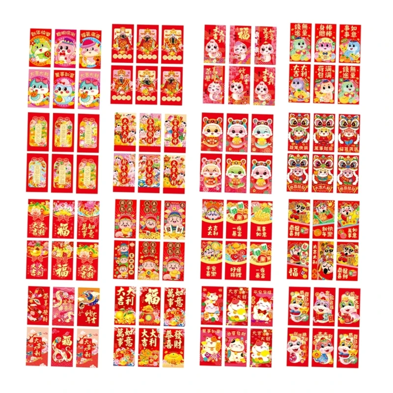 

6Pcs Paper Redness Envelopes for 2025 Snake Year Chinese Zodiacs Money Packets