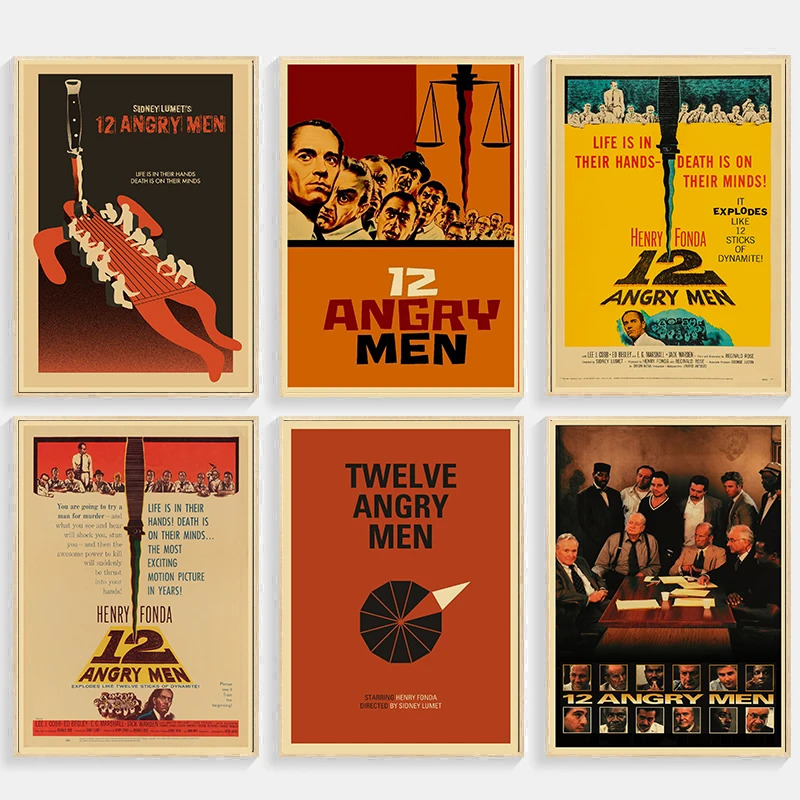 12 Angry Men Movie Retro Poster Old Film Kraft Paper Posters Vintage Home Room Bar Cafe Cinema Decor Aesthetic Art Wall Painting