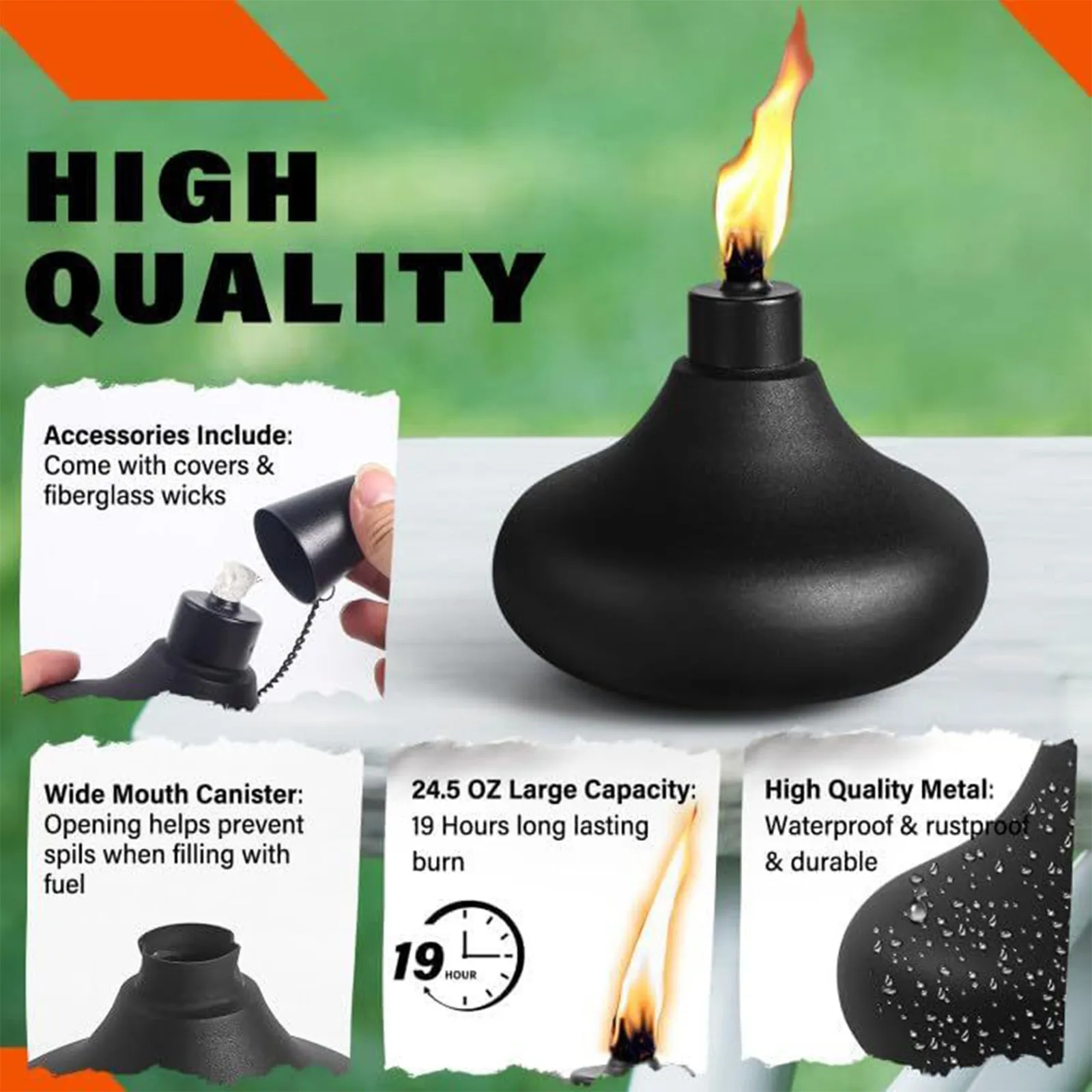 Tabletop Torch Canister Refill Canister Refillable Citronella Torches Positive