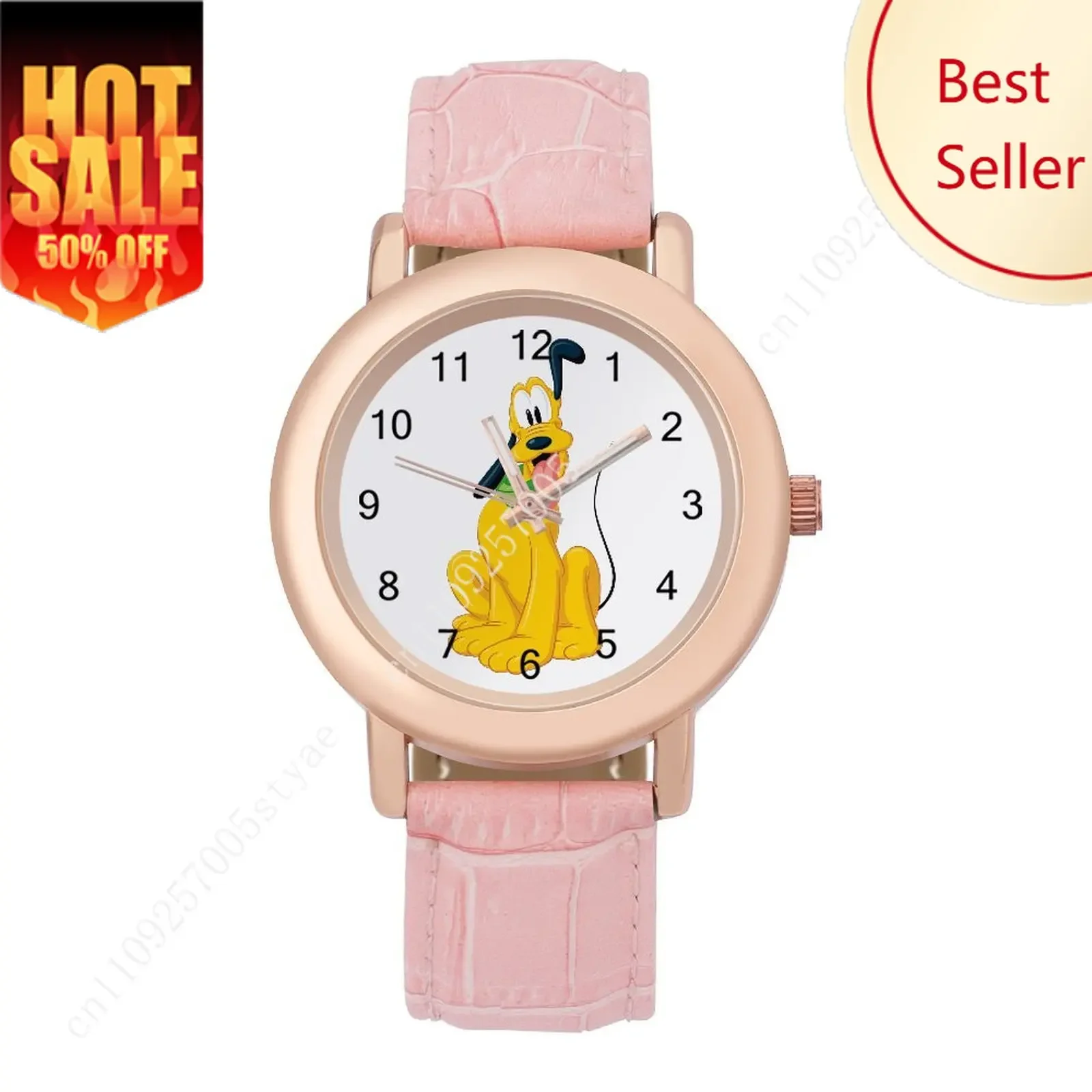 

Pluto Women Leather Strap Watch Disney Cartoon Custom Watch Personalized Your Own Design Holiday Birthday Anniversarie