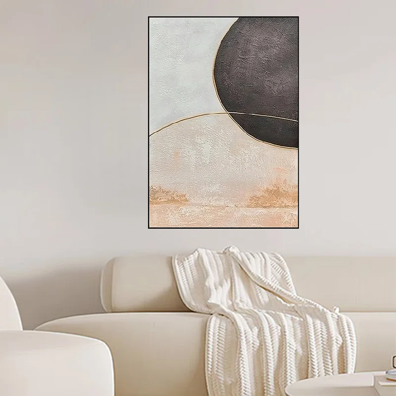 

Minimalist Pure Hand Drawn Abstract Color Block Oil Painting On Canvas Large-Sized Art Home Decoration Room Wall Hanging Image