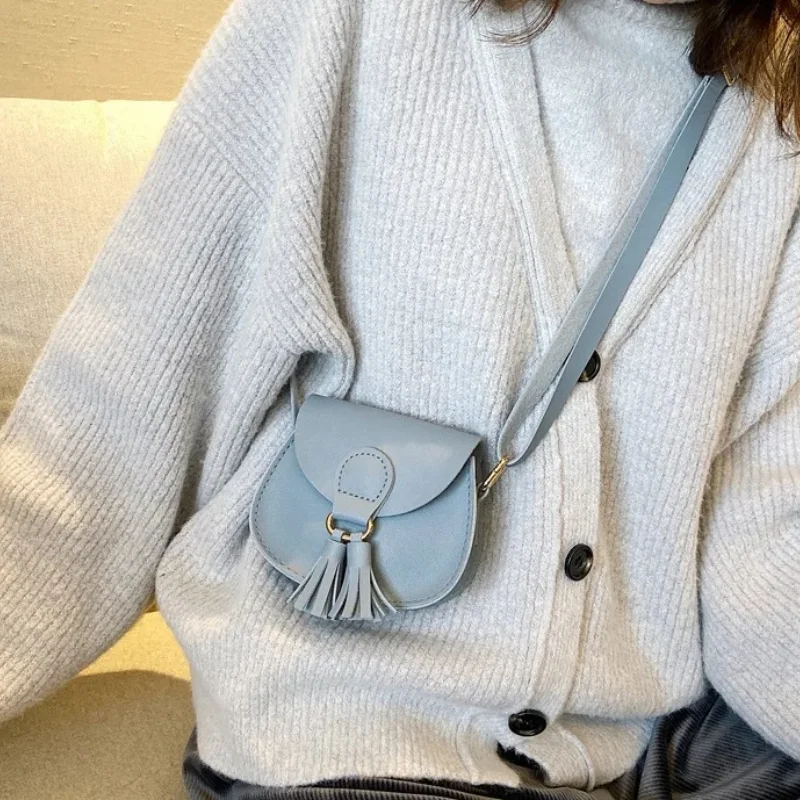

Cute Princess Accessories Kids Coin Purse Handbags Cute Girls Baby Tassel Crossbody Bags PU Leather Children Small Shoulder Bag