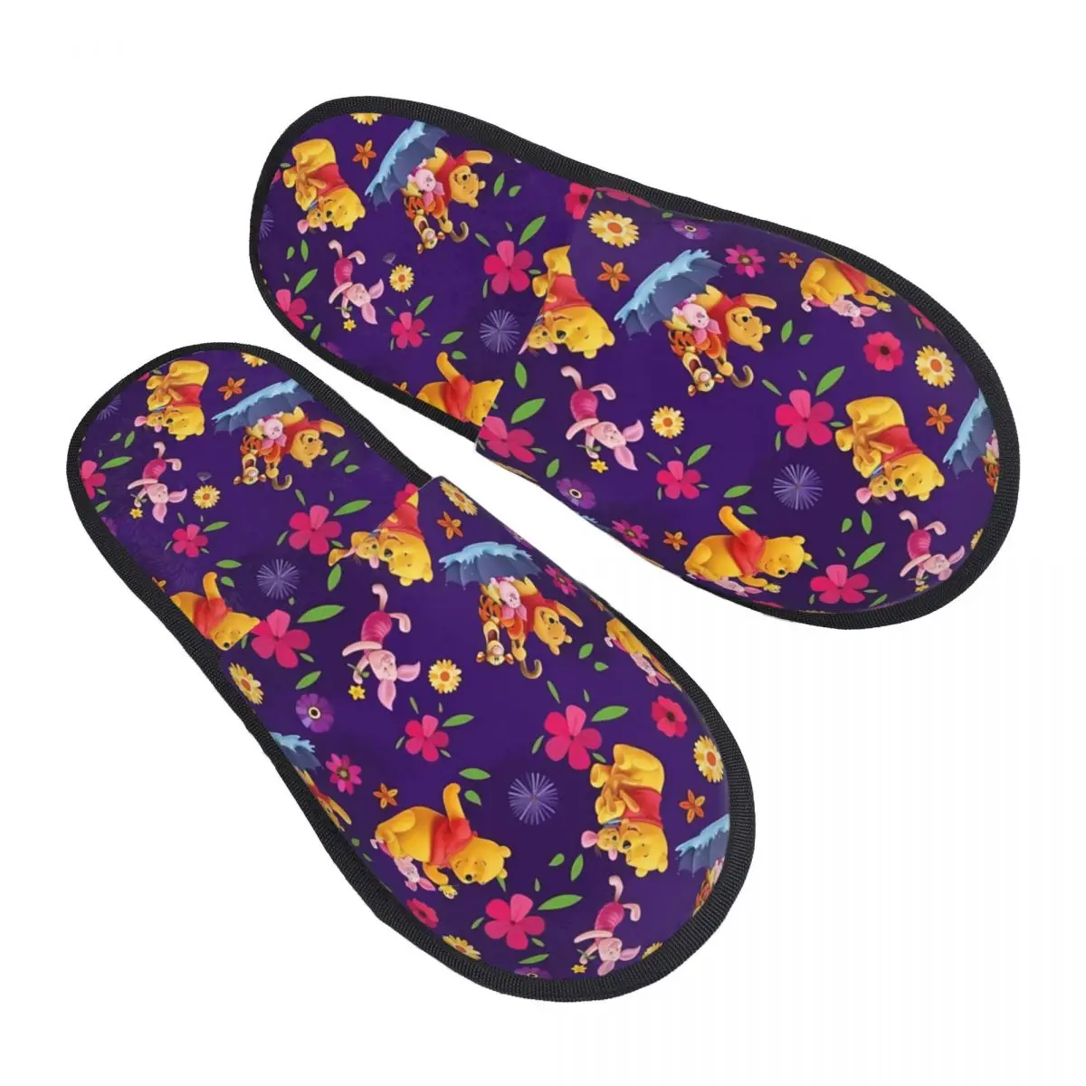 

Custom Winnie The Pooh Memory Foam Slippers Women Cozy Warm Bear Cartoon House Slippers