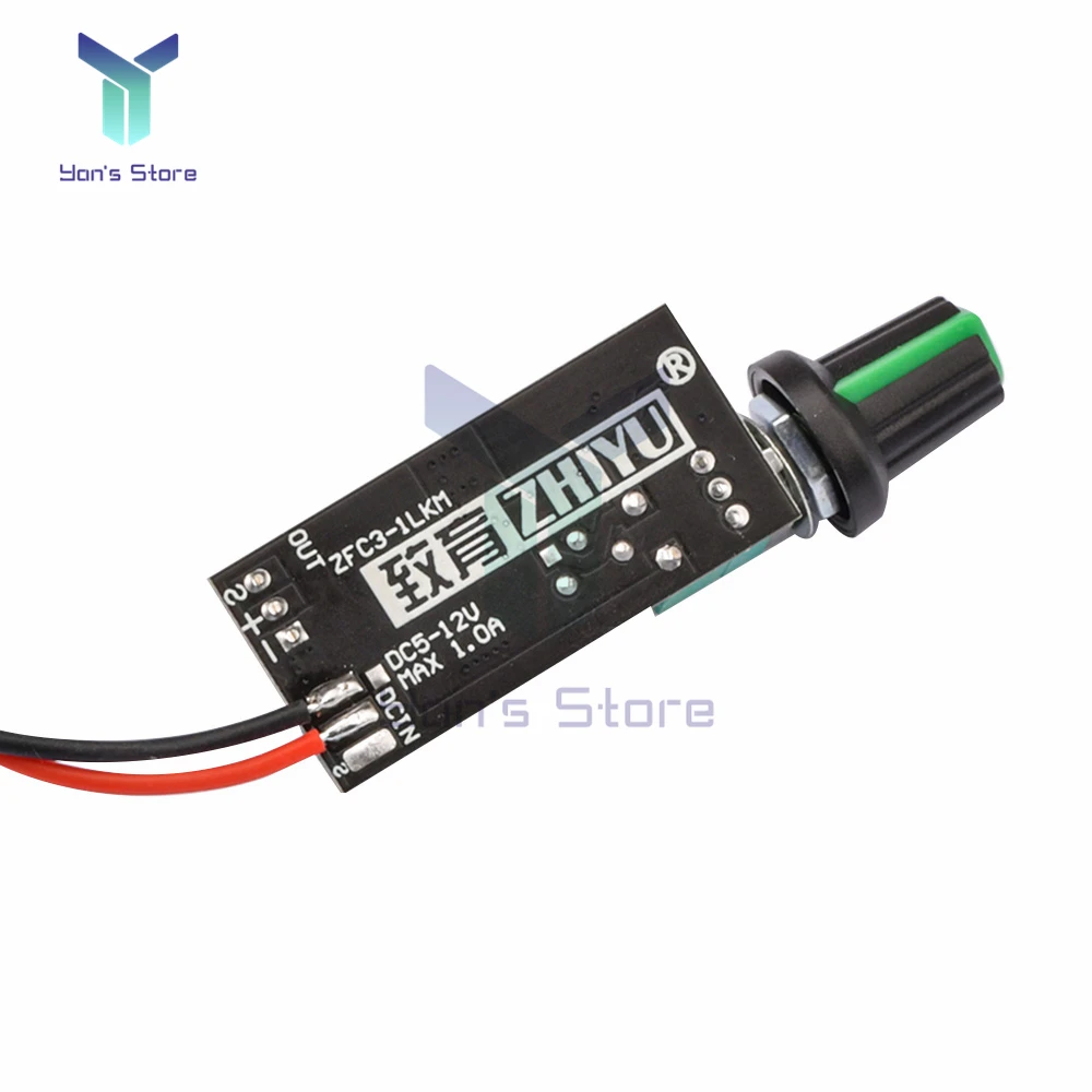 DC 12V regolabile 0%-100% PWM regolatore di velocità della ventola con interruttore a manopola regolatore di velocità della ventola a 4 fili