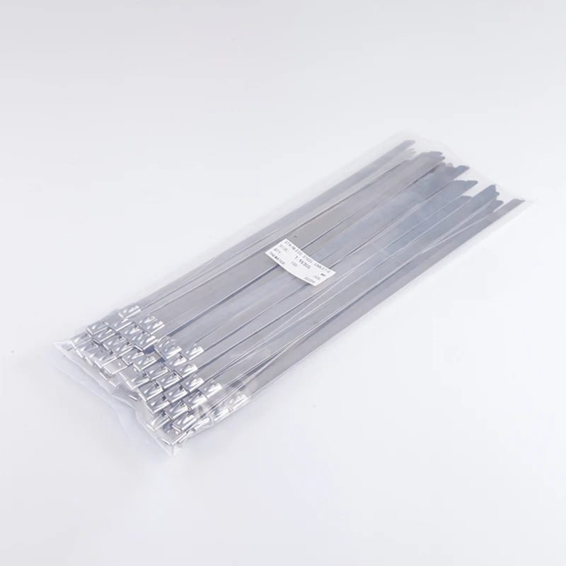 100PCS 201 Stainless Steel Cable Tie Self-Locking Cable Zip Tie Multi-Purpose Metal Exhaust Wrap Locking Ties 4.6/7.9/10mm