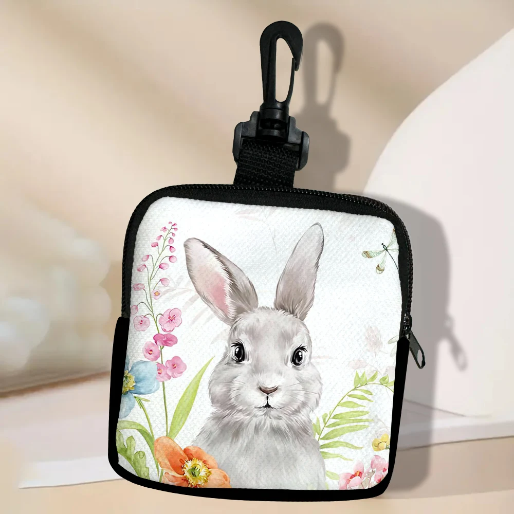 Spring Bunny Fashion Coin Purses Women Wallet Small Credit Card Holder Key Money Bags for Ladies Purse Zipper Pouch 3.3