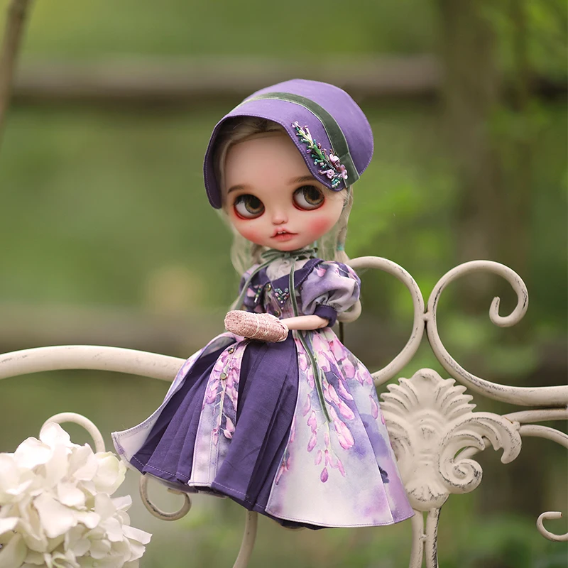 Bjd Doll Cloth Wistaria Persistent Love Dress DIY Kits Suit Blythe 27cm OB27 45cm SDGR SD16