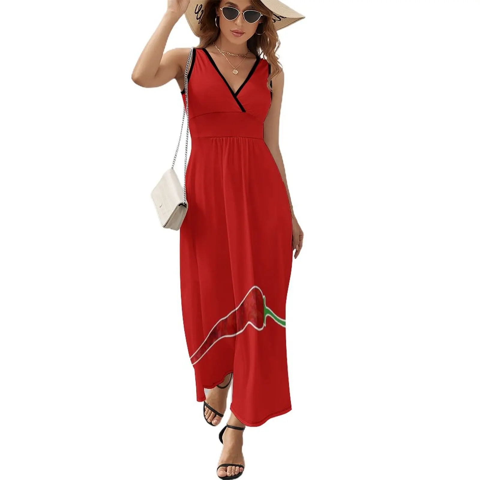 

Red Red Hot Chili Pepper Sleeveless Dress Summer skirt elegant and pretty women's dresses Dress women Bride dresses