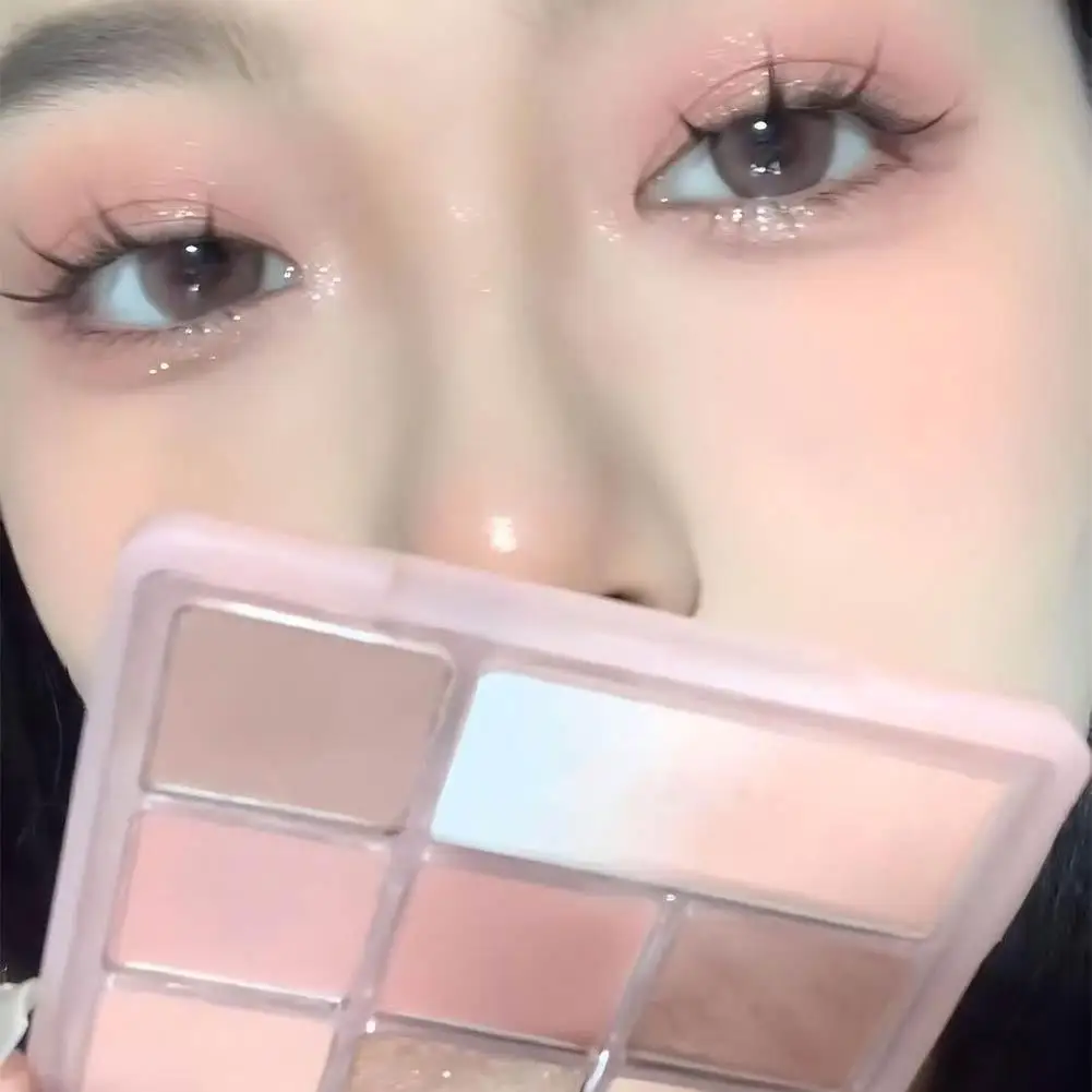12 Color Powder Blusher Eye Shadow Plate Girl Beginner Makeup Nude Pink Eyeshadow Low Saturation All Matte Eye Pigment