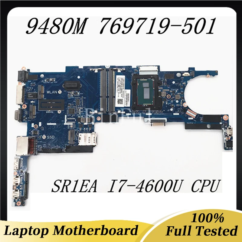 

769719-601 769719-501 769719-001 For 9470M 9480M Laptop Motherboard 6050A2648201-MB-A02 W/SR1EA I7-4600U CPU100%Full Tested Good