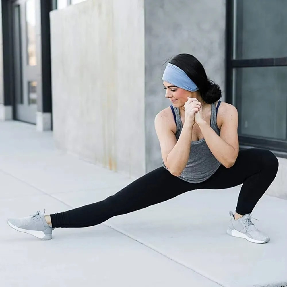 Stretch Fabric Sports Headband Sweat Absorbent Wide Band Yoga Headband Soft Touch Twisted Design Workout Headband