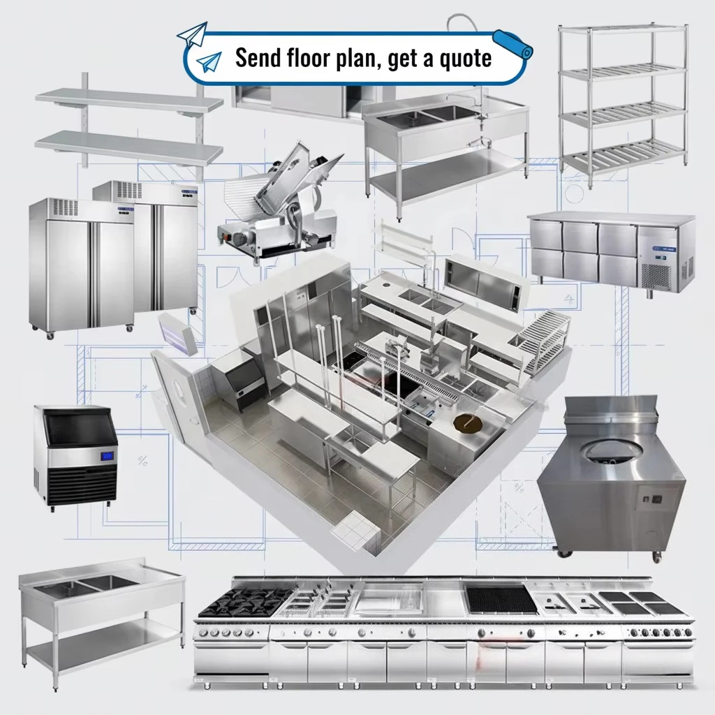 Professional Restaurant Hotel Commercial Kitchen Equipment Set Customized Catering Stainless Steel One Stop Solution