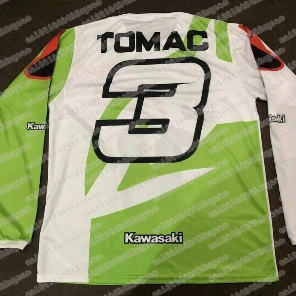 

2025 SUMMER AUTUMN MOTOCYCLE CUSTOM DESIGN JERSEY MOTOCROSS SUPERCROSS TEAM GREEN KAWASAKI ELI TOMAC #3 BREATHABLE LONG SLEEVE